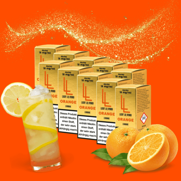 10er LuckyLiq Hybrid Liquid für e zigarette Orange - Lemonade