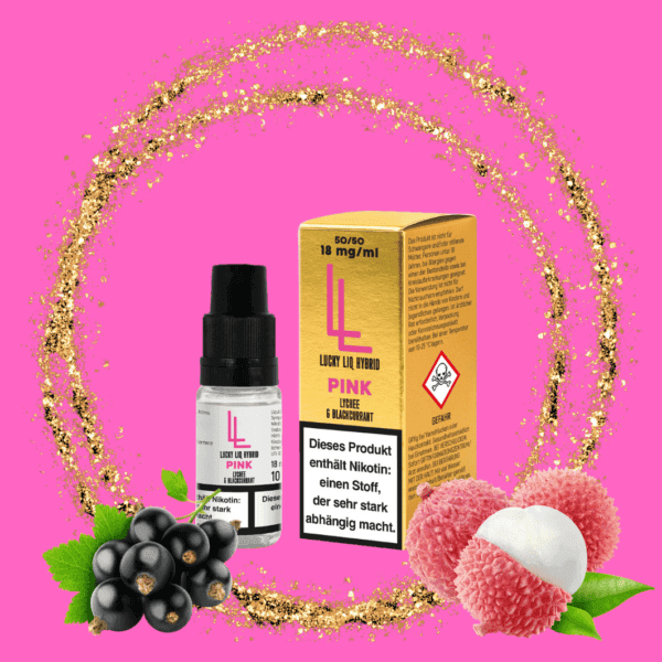 LuckyLiq Hybrid E-Liquid für E-Zigaretten Pink Lychee & Blackcurrant
