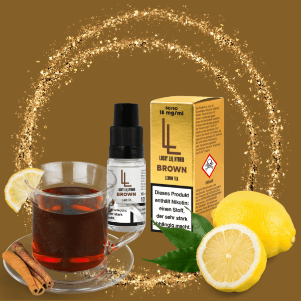 e-liquid luckyliq hybrid brown lemon tea